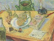 Vincent Van Gogh Still life:Drawing Board,Pipe,Onions and Sealing-Wax (nn04) France oil painting reproduction